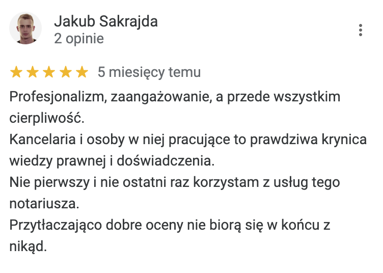 Opinia o kancelarii notarialnej w Zielonej Górze