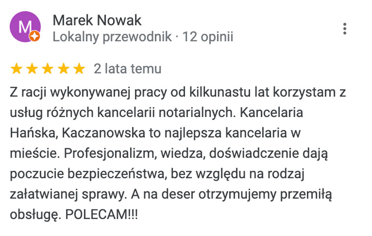 Opinia o kancelarii notarialnej w Zielonej Górze